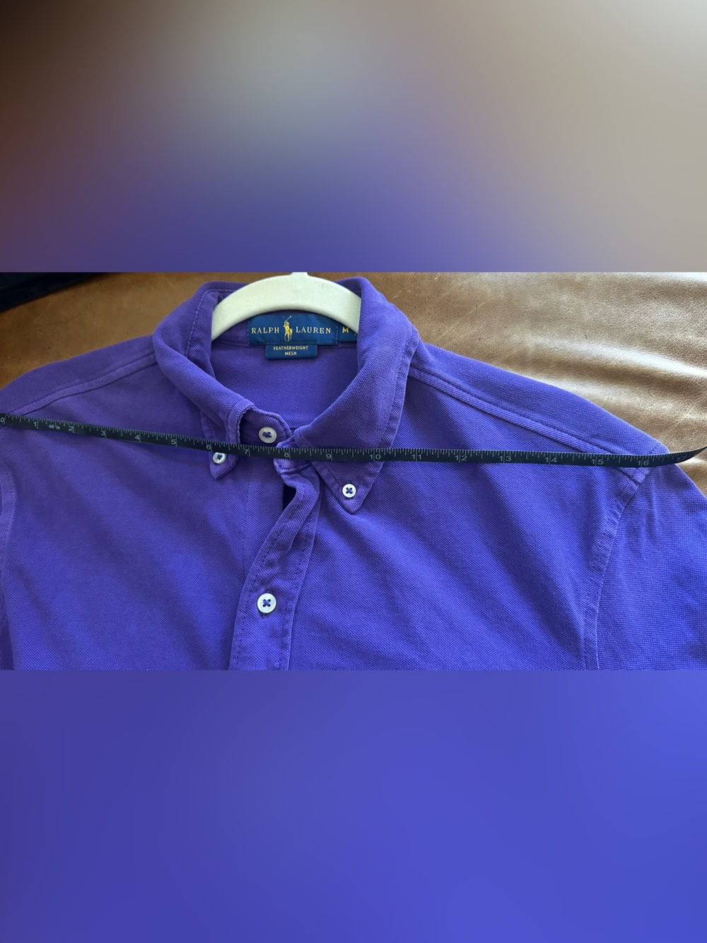 Ralph Lauren Purple Button-Down Oxford Shirt with Green Pony - Picture 5 of 7